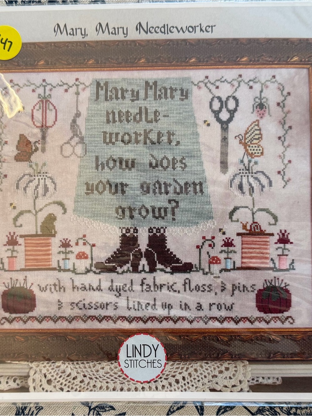 Lindy Stitches Counted Cross Stitch Pattern Mary, Mary Needleworker Crafts NEW